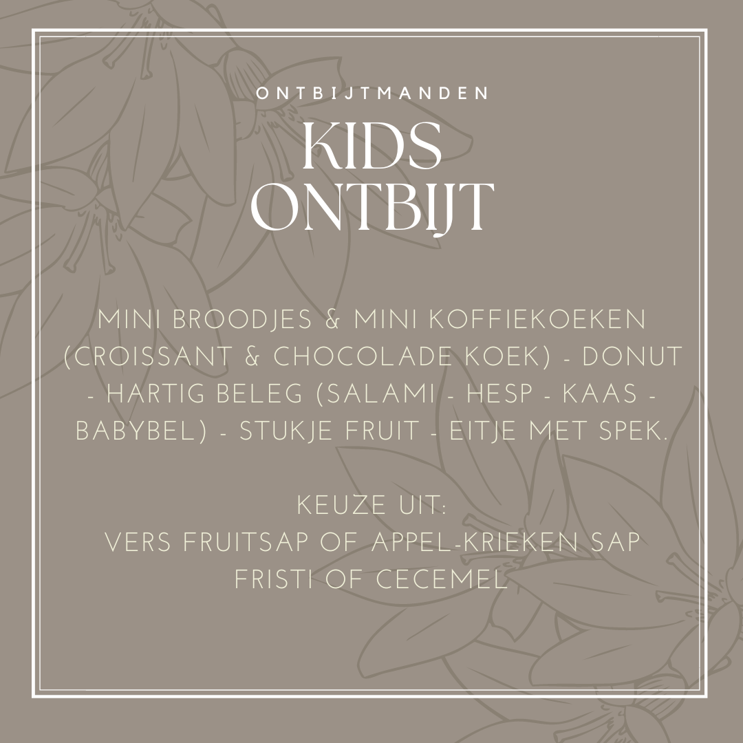 Kids ontbijtmand (tot 12 jaar)